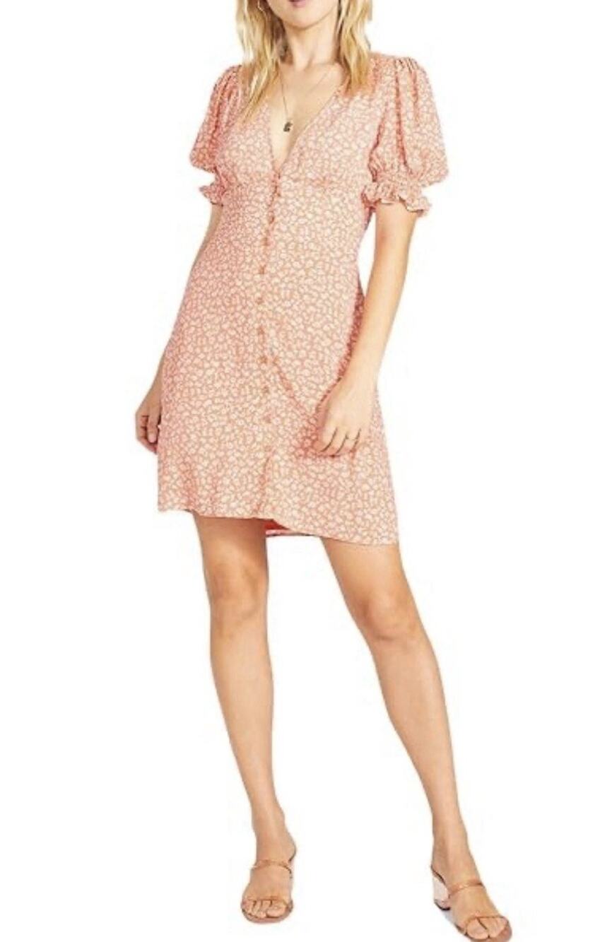 BB Dakota By Steve Madden Charmed Life Floral Red / Cream Dress Women’s M